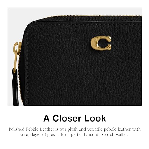 Coach Essential Small Zip Around Card Case Black SM - color: Black, size: One Size