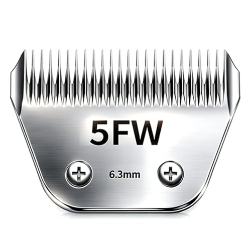 Detachable Pet Clipper Wide Blades Dog Grooming Clipper Replacement Ceramic Blades, Compatible with Andis, Wahl, Oster(Size 5FW,Cut Length 6.3mm) - size: 5FW (6.3mm)