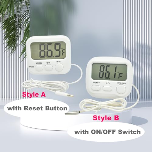 Small Digital Thermometer ON/Off Switch Indoor/Outdoor Meter Gauge with 3ft/1M Probe Sensor - style: Style B