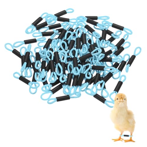 M METERXITY 100-Pack Adjustable Chick Leg Bands, 1.38" x 0.2" Polyester Chicken Leg Brace for Chicks/Ducks/Birds [Light Blue] Poultry Leg Bands - color: Light Blue