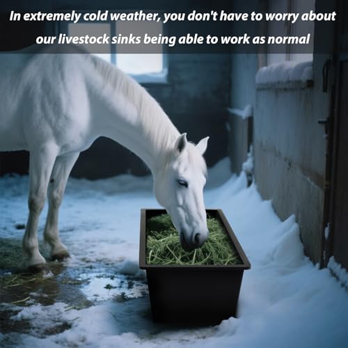 Geelin 4 Pcs 12 Gallon/48 Quart Livestock Water Trough Tempered Plastic | 39" Long Large Capacity Livestock Feeding Trough for Calves Pig Sheep Horses Alpacas and Goats Farm Animal Feeding - color: Black, size: 12 Gallon/48 Quart