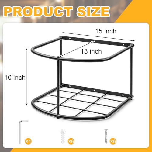 1 Pcs 5 Gallon Heavy Duty Horse Bucket Holder Wall Mounted Metal Water and Feed Bucket Hanger for Horse, Goat, Sheep and Other Livestock, Black
