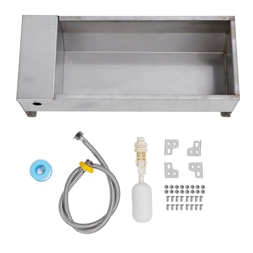 Sorandy Automatic Livestock Water Trough, Self Filling Animal Drinking Water Bowl with Float Valve, Stainless Steel Animal Water Tank for Chicken Duck Goose Cow Sheep Farm, Large Capacity