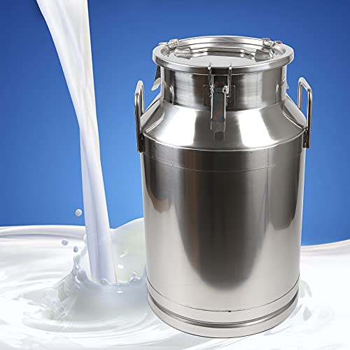 Gallon Milk Can Stainless Steel Milk Bucket Wine Pail Bucket Versatile Milk Can Wine Bucket Liquid Storage Milk Transport Can Tote Jug with Sealed Lid Heavy Duty and Carry Handle (40L 10.6 Gallon) - size: 40L 10.6 Gallon