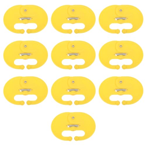 Calf Weaner Cow Nose Thorn Thick 10pcs Plastic Cattle Nose Rings Milk Sucking Preventer Yellow