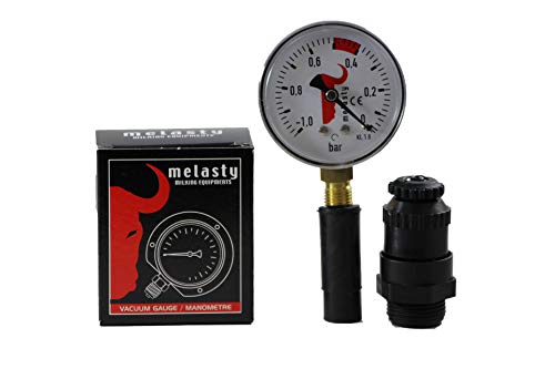 Melasty, Vacuum Regulator for Cow and Goat Milking Machines, Vacuum Gauge and Black Rubber Mounting Combo!