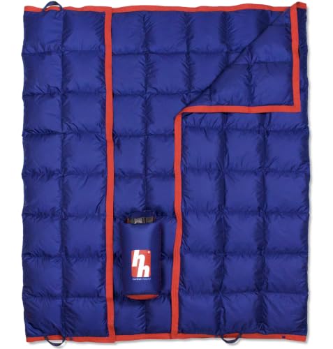 Horizon Hound Down Camping Blanket 650 Fill Power - Ultralight Backpacking Quilt (1lb 6oz) Warm & Water-Resistant 20D Nylon Shell for Outdoors, Camping, Hiking, Travel, & Stadium - Packable - color: Midnight Blue