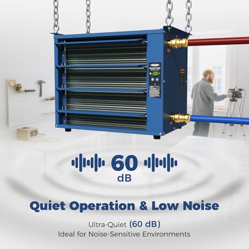 ALORAIR 100,000 BTU Hydronic Hanging Heater, HydroX H100A, Copper Tube | 2 Connection Types, Energy-Efficient Heating, Quiet 1000CFM Blower, Hot Water & Steam Compatible, Garage/Warehouse Heater