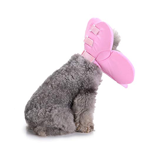 Elizabethan Collar, Soft & Waterproof Grooming Recovery Protective Adjustable Collar for Puppy & Small Medium Dogs (M Neck:11-13in, Pink) - color: Pink, size: M Neck:11-13in