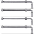 Otooling 4 Pack J-Bolt Gate Hinges, Galvanized Fence Hardware,11" | 5/8"-11 Threaded J-Bolt Hinges with Nuts and Washers, Rust Resistant for Cattle Gates, Fences, Corrals and Farms