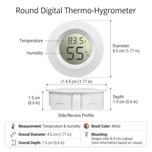 Weewooday 20 Pcs Mini Hygrometer Thermometer Digital LCD, White | Monitor Indoor Outdoor Room, Humidity Meter Temperature Gauge for Greenhouse Garden Reptile Incubator Cellar,℉ or ℃ - size: White