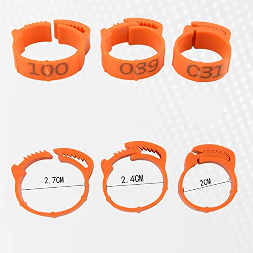 1-100 Numbers Poultry Chicken Leg Bands Clip-on Bird Adjustable Foot Label Rings for Pigeon Chicks Bantam Duck Goose