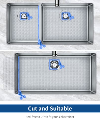 Bligli Sink Mat for Stainless Steel/Ceramic Sinks, 2 Pack 15.7x11.8 inches PVC Sink Protectors for Bottom of Kitchen Sink, Dishes and Glassware drain Mats, Durable and Fast Draining (Transparent) - color: Transparent