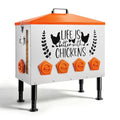 Tgeyd 95LB Large Chicken Feeder for Backyard Flocks, 10-Port and Galvanized | Galvanized steel, anti-roost roof, feed window, adjustable legs. For 10-20 chickens, ducks, geese. Low-maintenance backyard. - size: 95LB