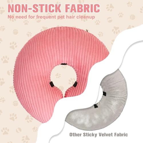 BINGPET Inflatable Dog Cone Collar,Dog Neck Donut Alternative After Surgery | Soft Cone for Large Medium Small Dogs Cats, Recovery E Collar to Stop Licking Pets from Injury, Lightweight Breathable Cotton - color: Pink, size: NEW S(Neck: 11"-12.5" | Diamet
