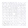 ZOESOE Square Shower Mat Non Slip: 27 x 27 Inches Large Shower Mats for Inside Shower, Soft TPE Shower Floor Mat with Suction Cups and Drain Holes, Machine Washable - color: White