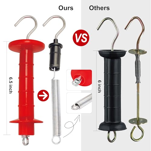 Insulated Fence Plastic Gate Handle, 5PCS Handle Heavy Duty Electric Fence Gate Handle, Red - color: Red, size: PK5