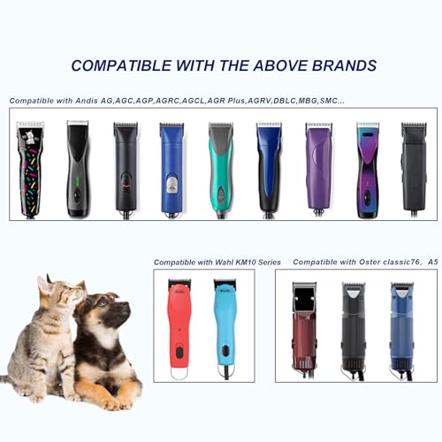 3PACK Dog Grooming Clipper Replacement Blades Compatible with Andis Pet Clipper/Oster A5/Wahl KM Series Dog Clipper,Ceramic Blade & Stainless Steel Blade (4FC+5FC+7FC) - size: 4+5+7FC