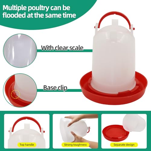 Chick Feeder and Drinker kit Hanging 3.3 Pound Chicken Feeder & 1.58 Quart Poultry Waterer for coturnix Quail. Broilers Ducks and Geese