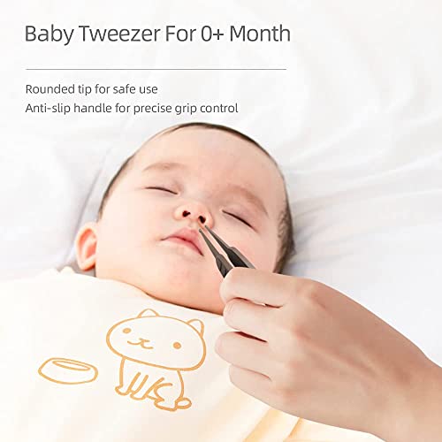 Baby Nail Clippers Set with Cute Case, Infant Fingernail and Toenail File Kit for Newborn Manicure and Pedicure, New Mom Grooming Gift - color: Bronze + Weiß
