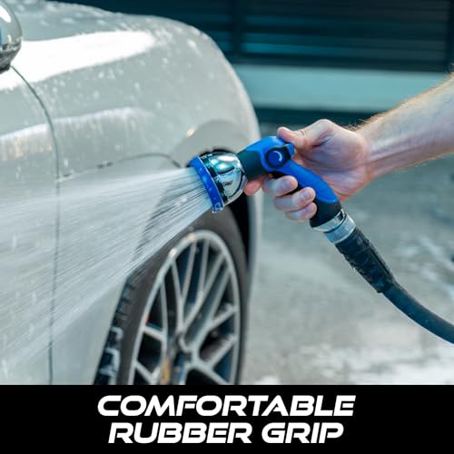 VIKING Hose Nozzle, 10 Spray Patterns, Thumb Control for Cars and Homes | Water Hose Nozzle, Adjustable Heavy Duty Thumb Control for Car Washing Kit, Watering Plants, Washing Pets, and Home Use - style: 10 Pattern Thumb Control