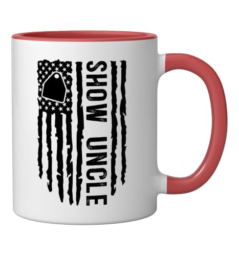 Livestock Show Uncle US Flag Livestock Show Uncle Ceramic Mug, Red/White, 11oz - color: Red/White, size: 11 Ounces