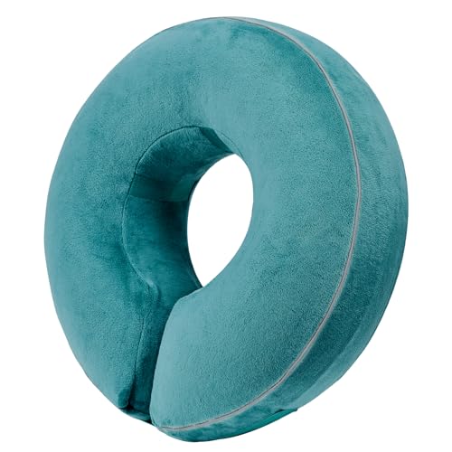 Inflatable Reflective Dog Cone Collar Alternative After Surgery,Doggie Recovery Dount Neck Ecollar,Adjustable Soft Dog Cone Collar for Large Dogs (Light Blue, XXL) - color: Light Blue, size: XX-Large（18.5"-22.5"）