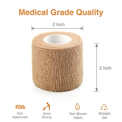 Vet Wrap Cohesive Bandages Bulk Self Adhesive Bandage Wrap Self Adherent Wrap Non-Woven for Dogs Pet Animals & Ankle Sprains & Swelling 2 Inch x 5 Yards (2 Inch Mixed Claw) - color: 2 Inch Mixed Claw