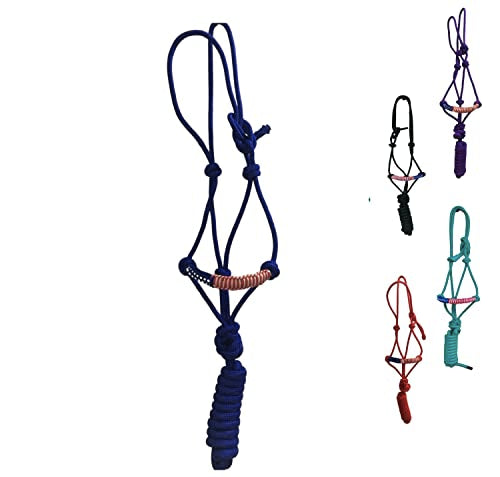 Majestic Ally Poly Braided Patriotic Nose Poly Rope Halter and 10' Matching Lead - color: Royal Blue