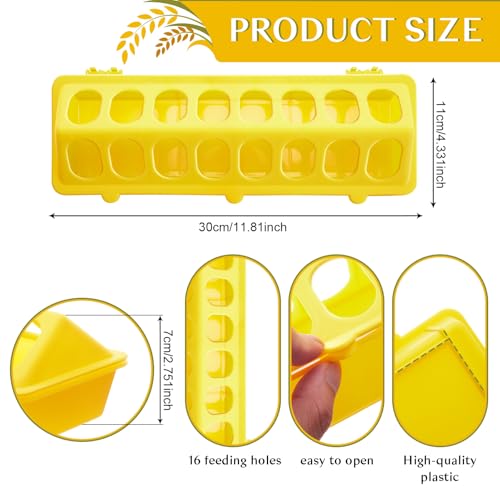 Didaey 12 Pieces Quail Feeders and Waterers Plastic Flip Top Chick Feeder No Waste Trough Dish Dispenser for Baby Chick Bird Pigeon Small Poultry Brooder Ducks, 3 Colors