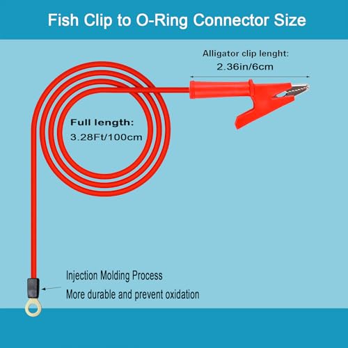 Electric Fence Wire Connect 3.28 ft Electric Fence Jumper Wires | Electric Fence Wire Connectors Jumper Leads Cable with Alligator Clips for Energizer and, Electric Fence Tester (TH 12A 1m)
