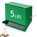 No-Waste Metal Rabbit Feeder for Cages, Large Hanging Food Dispenser with Mesh Bottom & Lid, Holds 5lb Feed for Several Days, Bunny & Small Pets