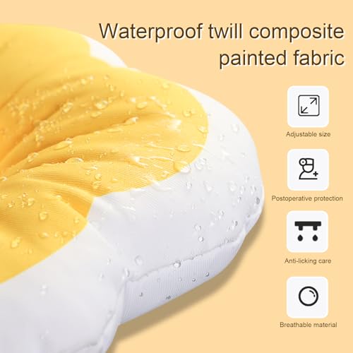 Cute Flower Cone, Anti-Splashing Water Soft E Collar for Cats After Surgery, Neck Pillow for Cozy Sleep and Anti-Licking, Donut Cone for Puppies to Take Photos (Yellow, S) - color: Yellow, size: S