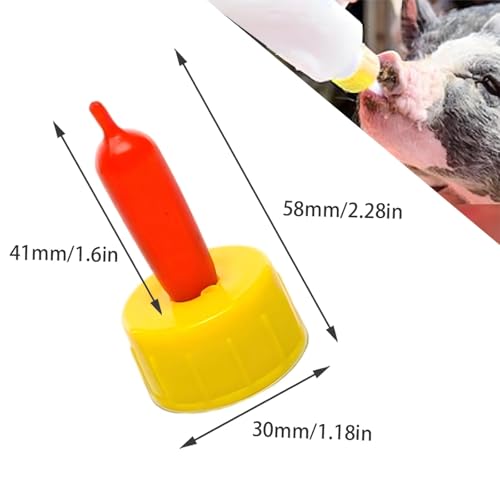 10-Pack Soft Rubber Goat Nipples for Goats Lambs Puppies Piglets Calves Feeding Bottles