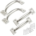 6 Inch Gate Handle Outdoor 304 Stainless Steel Door Pull Handle Rustproof Barn Door Handles for Fences Garage Yard Kitchen Bathroom (4 Pack) - size: 4 Pack 6 Inch Stainless Steel
