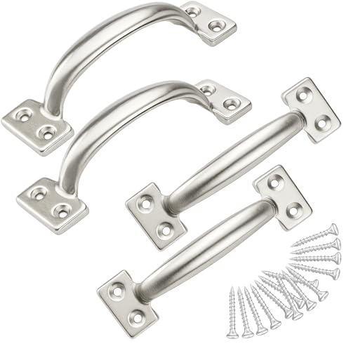 6 Inch Gate Handle Outdoor 304 Stainless Steel Door Pull Handle Rustproof Barn Door Handles for Fences Garage Yard Kitchen Bathroom (4 Pack) - size: 4 Pack 6 Inch Stainless Steel