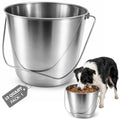 13 Quart Heavy Duty Stainless Steel Round Bucket with Arc Handle, Metal Feed Bucket, Water Pail for Dogs, Horses, Goats, Livestock, Farm & Kennel - size: 13 Quarts