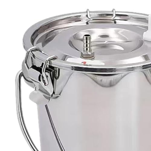 Stainless Steel Milking Machine Bucket with Lid, 3L Milk Can for Cow Sheep Goat Milking Equipment - size: 3L