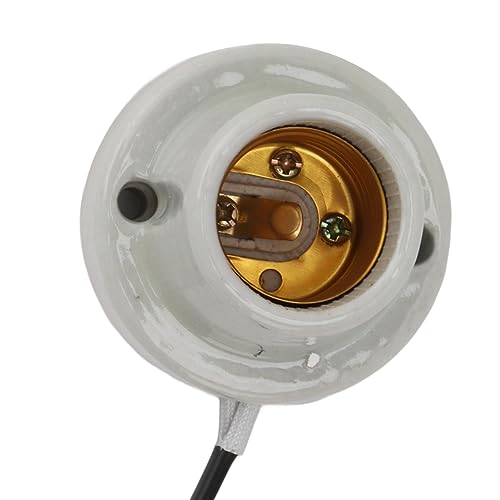 Reptile Ceramic Heat Lamp Holder, Light Fixture Holder E27 Socket High Temperature Proof, Easy Installation, Universal Usage for Tortoise (US Plug 120V)