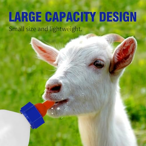 Lamb Feeding Bottle 1000ML, 1L Baby Lamp Milk Feeder Bottle Baby Goat Calf Milk Water Bottle Piglet Feeding Bottles Nursing Bottle Cup with Handle for Livestock Farm Animals