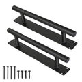 12 Inch Black Exterior Sliding Barn Door Handles, Gate Pull Handles | Pack of 2, Heavy Duty Metal, Indoor & Outdoor, Farmhouse Garage Fence Sheds Cabinet Closet Drawer Door Pulls, 2 Size Screws - style: Round