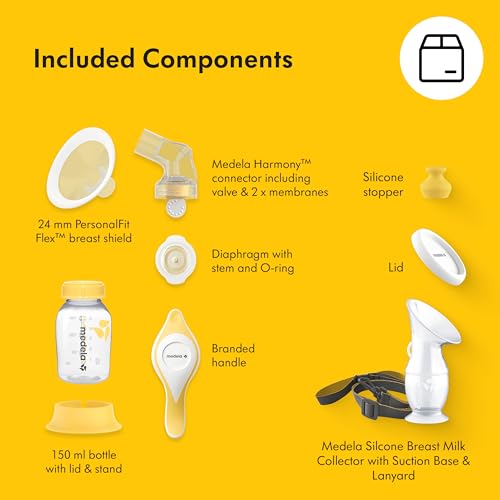 Medela Harmony Manual Breast Pump & Silicone Milk Collector Set, On-the-Go - style: Harmony Manual Pump + Breastmilk Collector