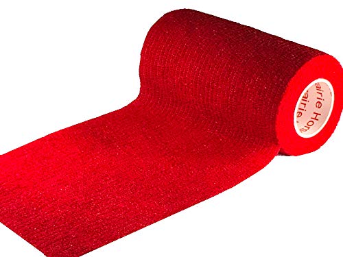 Vet Wrap Tape (Red) (2 Pack) (3 Inch x 15 feet) Self Adhesive Adherent Adhering Cohesive Flex Self Stick Bandage Grip Roll Dog Cat Pet Horse - color: Red, size: 2 Rolls
