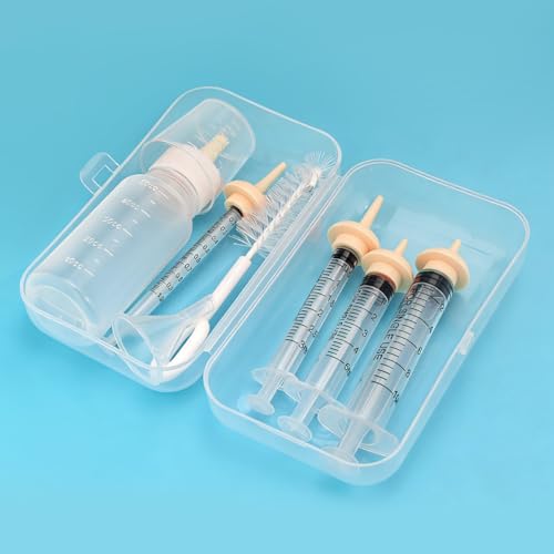 Pet Nursing Kit – Kitten Bottle Feeding Set with Nipples, Syringes, and Formula Dispenser for Newborn Puppies, Kittens, Baby Squirrels, and Other Small Animals