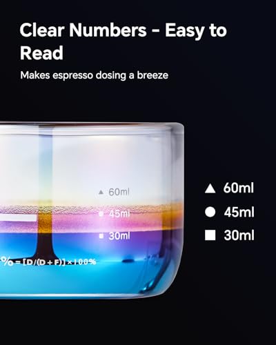 Espresso Measuring Cup - Barista Glass Measuring Cup for Coffee Easy Pouring V-Shaped Spout Espresso Shot for Coffee Machine, Colorful 1 Pack - color: Iridescent