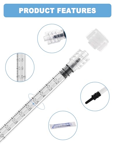 1mL Syringes without Needle, Sterile, Individually Wrapped | Luer Lock Syringe with Cap, Accurate Liquid Measurement for Lab Use and Home Care, 10 Pack - style: 1ML