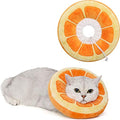 ANWA Adjustable Cat Cone Collar Soft, Cute Cat Donut Collar After Surgery, Kitten Recovery Cones to Stop Licking - color: Orange, size: Small