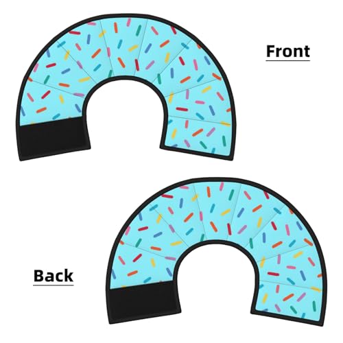Blue Donut cat Cone Collar Adjustable Elizabethan Circle Kitten Dog Stop Licking Scratch After Surgery Protective Neck Cover - color: Blue Donut, size: Large