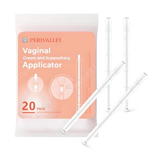 Disposable Plastic Multi‑dose Vaginal Cream Applicator Threaded End with 0.5–4g Graduated Transparent Tube and Inner Plunger for Ointment, Cream, Gel,Suppository and Foam - 20 Pack