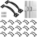 PINGEUI 30 Pack Gate Handle, 6 Inch Black Door Handle Cast Iron Sliding, Metal Long Gate Pull Handle Fence Handle for Outdoor, Garage, Interior